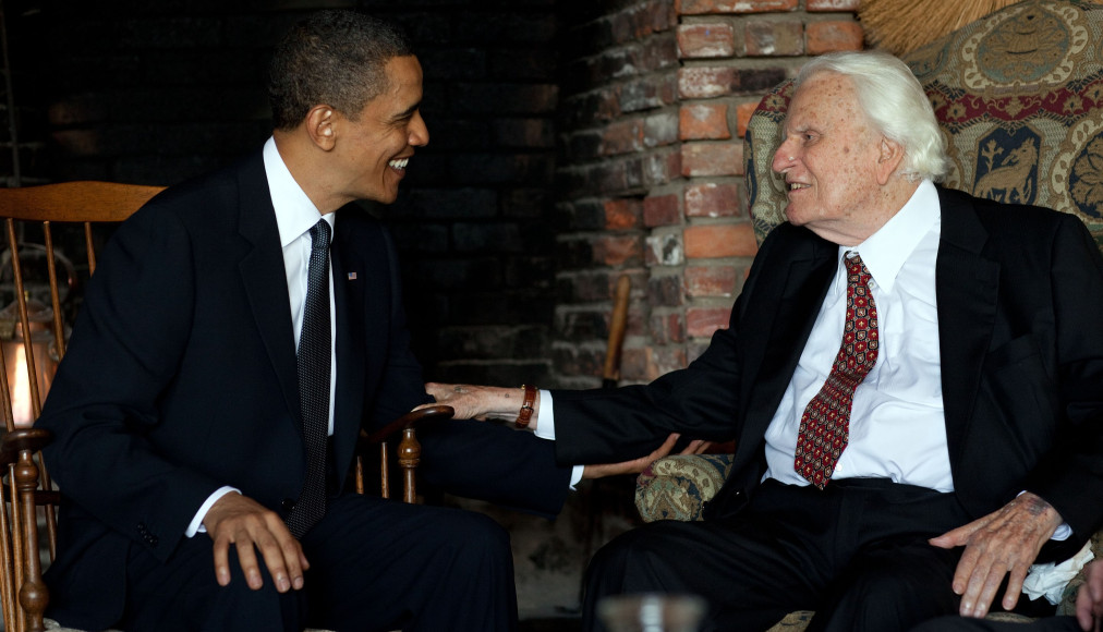 Barack Obama s'entretient avec Billy Graham, Montreat 2010 © Wikimedia Commons (Official White House Photo by Pete Souza) Barack Obama s'entretient avec Billy Graham, Montreat 2010 © Wikimedia Commons (Official White House Photo by Pete Souza)