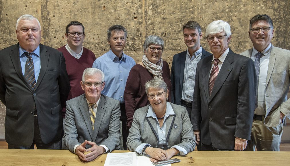 Signature au Château de Lausanne de la déclaration liminaire d'engagement, le 9 avril 2019. Signature au Château de Lausanne de la déclaration liminaire d'engagement, le 9 avril 2019. / DR